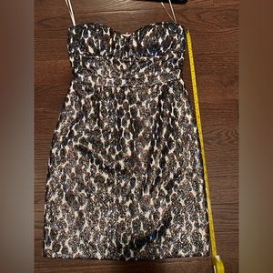 J. Crew 769 Madison silk blend Metallic Animal Print  Strapless Dress Size 6